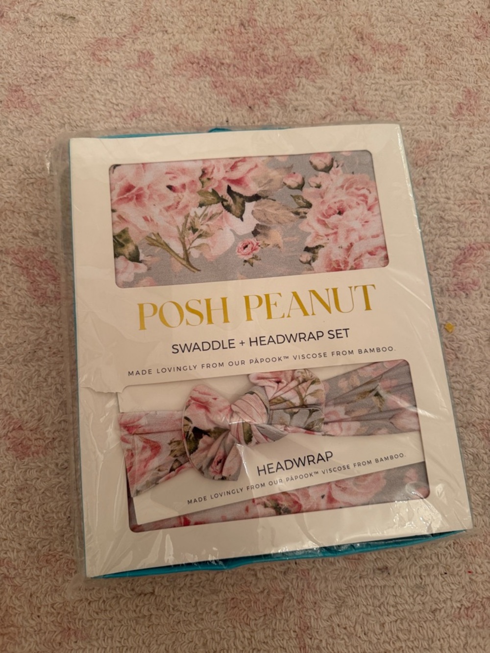 Posh Peanut celine Floral Swaddle & Headwrap Set